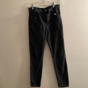 Black denim skinny leg jeans